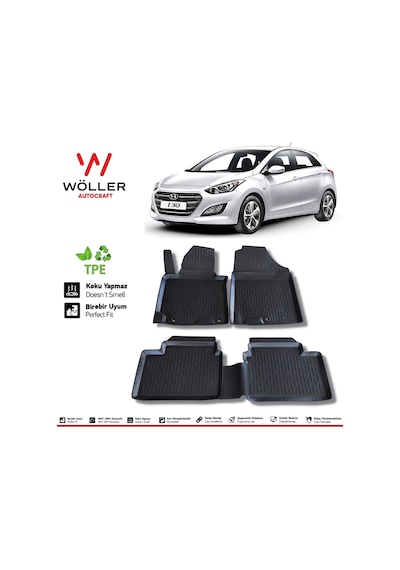 Hyundai I30 Paspas 2013 2017 Arası 3D Havuzlu Wöller Paspas