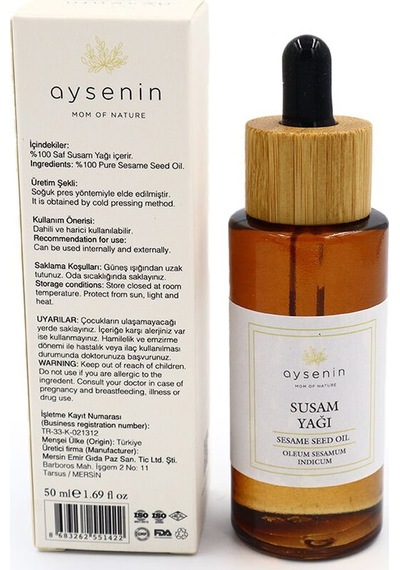 Aysenin Susam Yağı / Sesame Oil 50 ML.