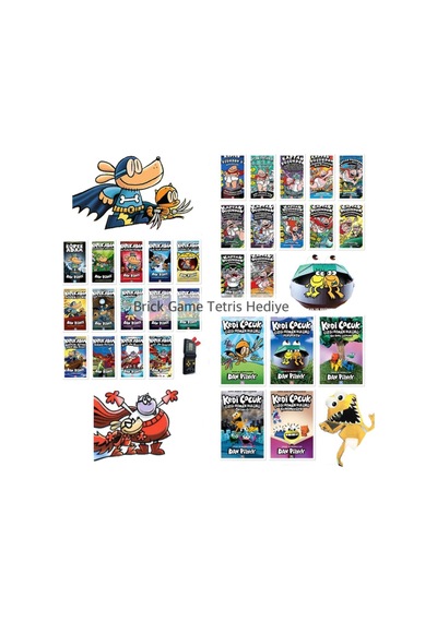 Köpek Adam 14 Kitap + Kaptan Düşükdon 12 Kitap + Kedi Çocuk 5 Kitap - Dav Pilkey Güncel Set - Mayıs 2026