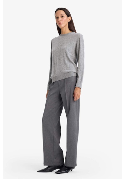 Defacto Straight Fit Yüksek Bel Düz Paça Twill Pantolon G8068ax26spar12 Antrasit-ar12