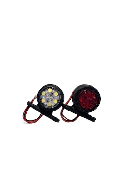 Ahmet Otomotiv Mercekli Mini Takoz 12 Ledli Kırmızı-beyaz 12v-24v