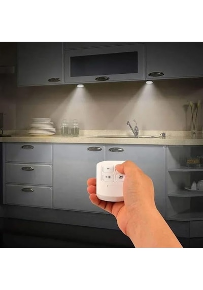 Uzaktan Kumandalı Tekli Spot Lamba Pilli Dolap Altı Spot Genel