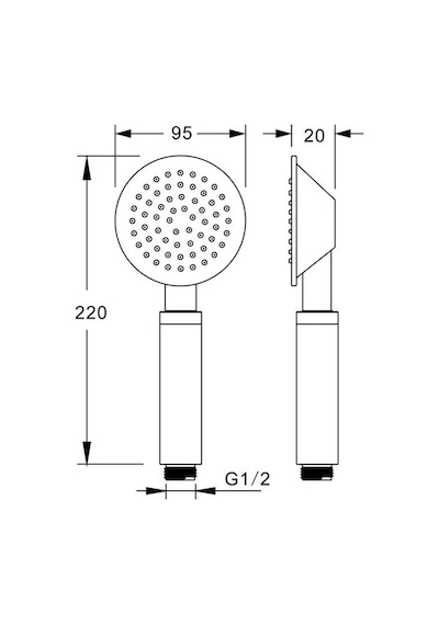 Fause El Duş Başlığı 304 Çelik Metal Oval Siyah Ke103-B Siyah