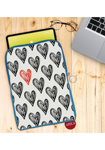 Bk Gift Kalpler Tasarımlı Taşınabilir Koruyucu Tablet Kılıfı & Or