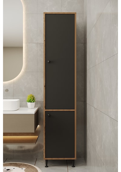 Aeka Ae-2028 Soft 2 Kapaklı Çok Amaçlı Dolap 40x180 Cm Raflı Dar Yüksek Boy Banyo Çok Bölmeli Depolama Dolabı Çam - Antrasit Aeka Ae-2028 Soft 2 Kapaklı Çok Amaçlı Dolap 40x180 Cm Raflı Dar Yüksek Boy Banyo Çok Bölmeli Depolama Dolabı Çam - Antrasit