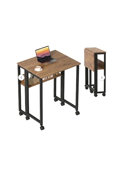 Sidney Kitaplık Raflı Katlanır Masa 70 Cm Tekerli Bilgisayar Masası Laptop Masası Siyah - Çam Sidney Kitaplık Raflı Katlanır Masa 70 Cm Tekerli Bilgisayar Masası Laptop Masası Siyah - Çam