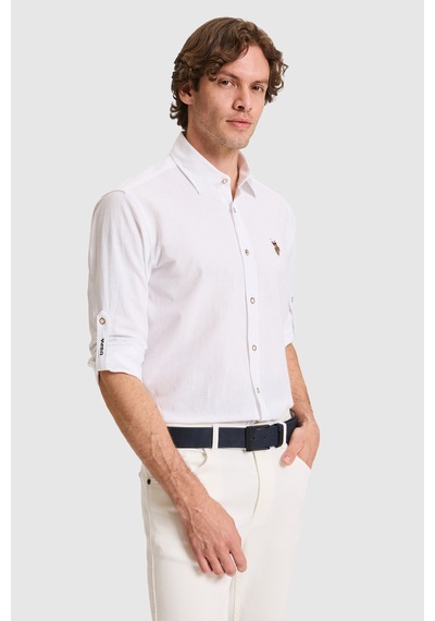 U.s. Polo Assn. Erkek Beyaz Gömlek Basic 50320262-vr013