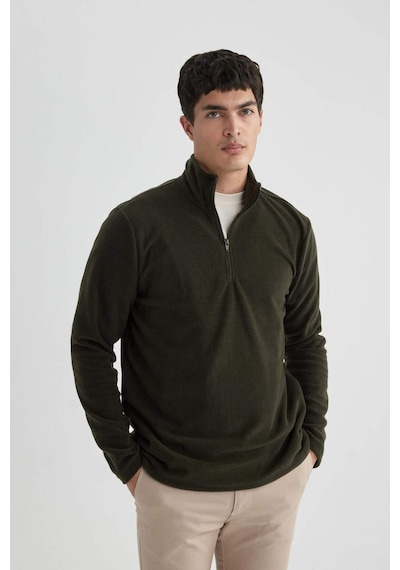 Defacto Regular Fit Yarım Fermuarlı Sweatshirt B7846axnskh211 Haki
