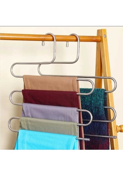 Dolap Içi 5 Katlı Pantolon Eşarp Şal Askısı Akıllı Askı Metal 35 X 50 Gümüş Diğer