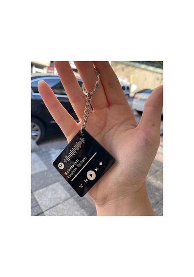 Özel Spotify Barkodlu Anahtarlık