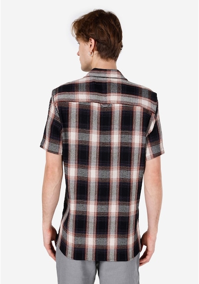 Colin's Colins Regular Fit Shirt Neck Ekoseli Erkek Lacivert Kısa Kol Gömlek Cl1067068 Q1.v1 Nav Lacivert