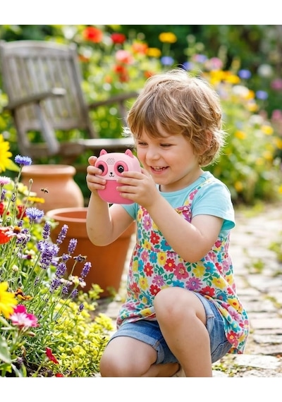 Çocuklar İçin Baskılı Mini Kamera 6 Kalem 5 Kağıt Rulosu li Eğlenceli Fotoğraf Makinesi