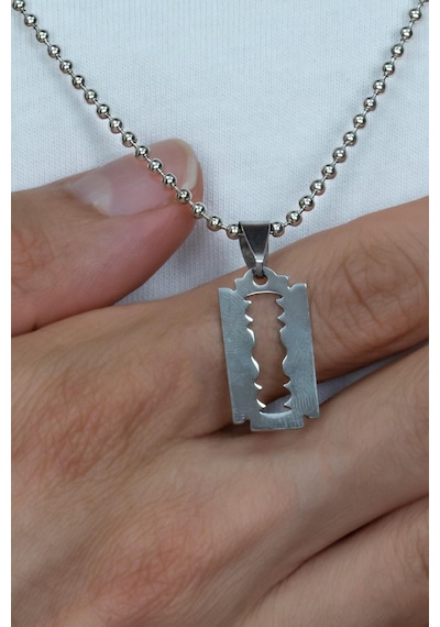 Jilet Kolyesi Erkek Çelik Kolye Küçük Boy Cck03 (31175645) Beyaz