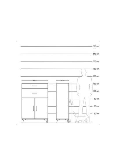 Hyperion Dolap 2 Raflı 2 Çekmeceli 2 Kapaklı 88x44x134 Antrasit-çam Antrasit Hyperion Dolap 2 Raflı 2 Çekmeceli 2 Kapaklı 88x44x134 Antrasit-çam Antrasit