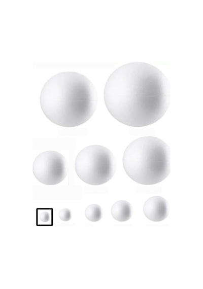 Artlantis Strafor Köpük Top 2 Cm 50 Adet Köpük Top Küre Toplar Yuvarlak Strafor Köpük Top Okul Deney Hobi Sanat Genel