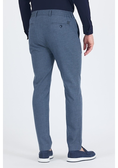 İmza Lacivert Kendinden Desenli Yan Cep Slim Fit Jogger Pantolon 1003250161 Lacivert