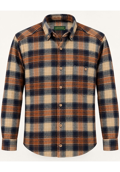 Classics Men Regular Fit Erkek Kışlık Hakiki Oduncu Gömleği Kiremit