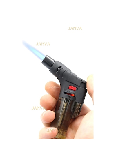 Janva Gazlı Torch Pürmüz Çakmak Doldurulabilir Pratik Mangal Nargile Yemek Hazırlama Şef Aşçı Çakmağı Siyah
