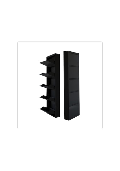 5'li Metal Ayakkabılık - Siyah