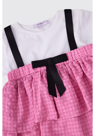 Panço Kız Bebek Beyaz-pembe Elbise 2611gb26064