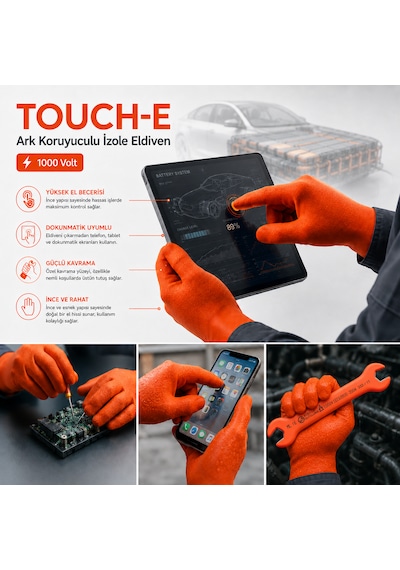 Penta Touch-e Ark Koruyuculu İzole Eldiven 1000v Class 0 Turuncu