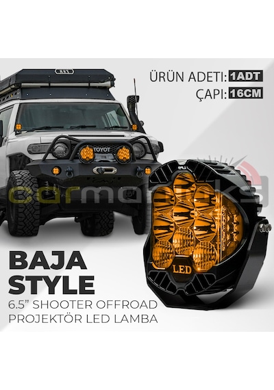 6.5" Baja Style Shooter Offroad Projektör Turuncu Led Lamba