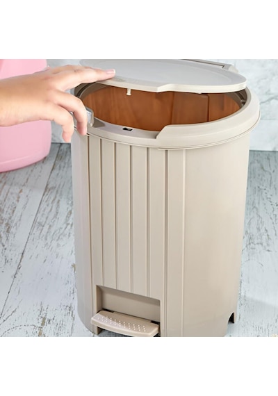 12 Litre Bas Aç Kapaklı Çöp Kovası - Click Kapak Pedallı Çöp Kovası Banyo Mutfak Çöp Kovası Siyah Diğer