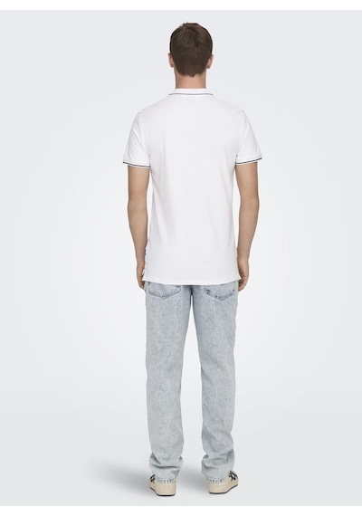 Only & Sons Erkek Beyaz Onsfletcher Life Slim Ss Polo Tişört - 22024827