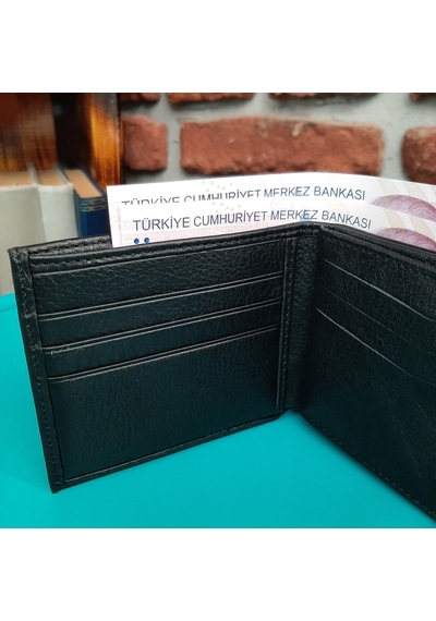 Gvnbag Hakiki Deri Erkek Bozuk Para Gözlü Siyah Cüzdan Gvn-0119