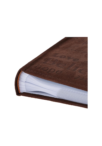 Lexroo Pioneer Familie Text Design Genäht Velourslederimitat Cover Foto Album, Braun
