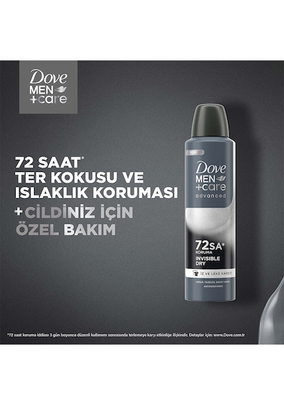 Dove Men +care Advanced Erkek Deodorant 72 Saat Koruma Invisible Dry 150 Ml