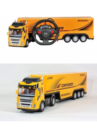 Ctoy Uzaktan Kumandalı Sarı Tır Ve Römork 1:36 Ölçek 27 Mhz Direksiyon Kumandalı Rc Truck