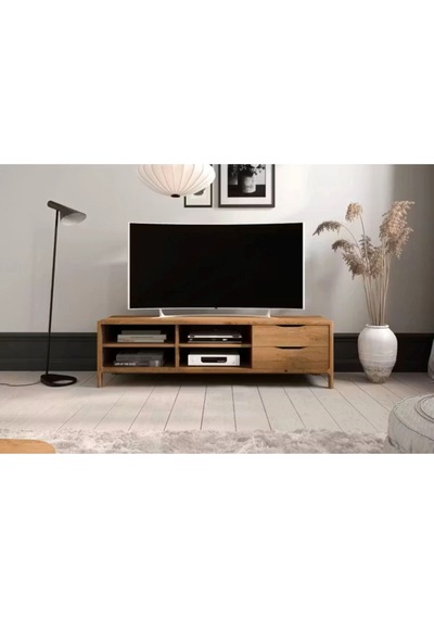 Nordic Style Ahşap Tv Ünitesi Minimal Ve Şık Tasarım Natural