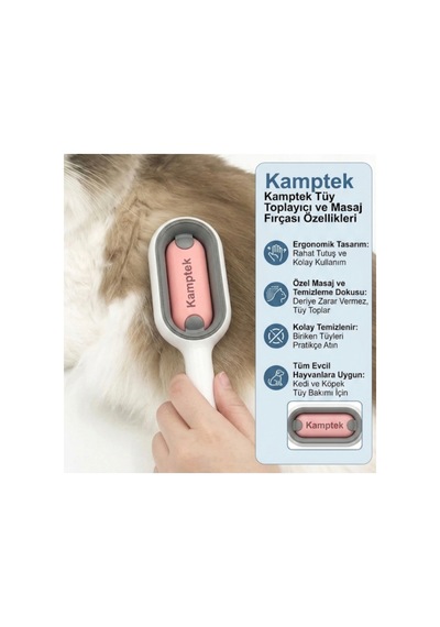 Evcil Hayvan Tüy Toplayıcı Kedi Köpek Tüy Temizleme Fırçası Pratik Islak Mendilli Masaj Etkili Hazneli Tüy Temizleyici Tarak
