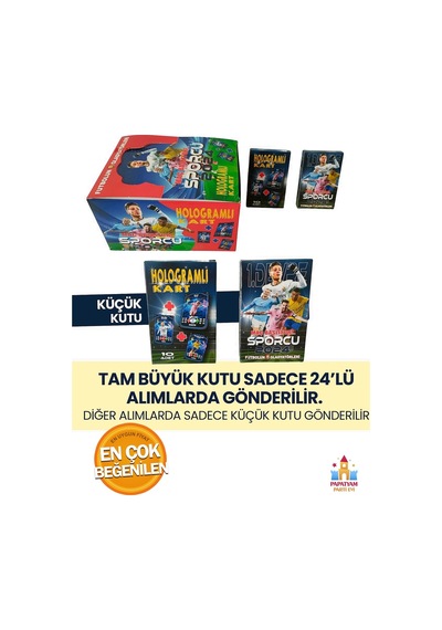 Sporcu 2024 Futbolcu Kartları - Hologramlı 80 Kartlık Set, Süper Final Spor Oyunu Kartları