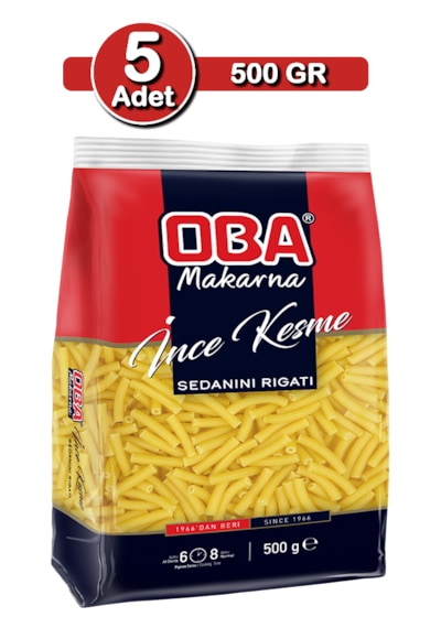 Oba İnce Kesme Makarna 500 G X 5 Adet Ev Tipi Çoklu Çorbalık Pa