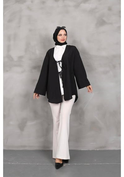 Unika Boutique Önü Baglamalı Kimono 2 Li Pembe Lacivert Blackbonds Siyah