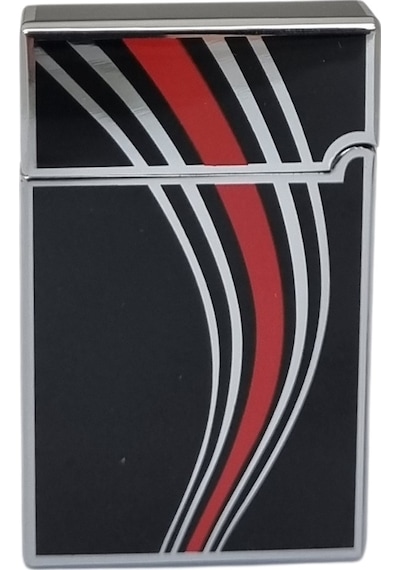 Vindiesel Soft Flame Siyah-gümüş-kırmızı Desenli Çakmak - Tr7690