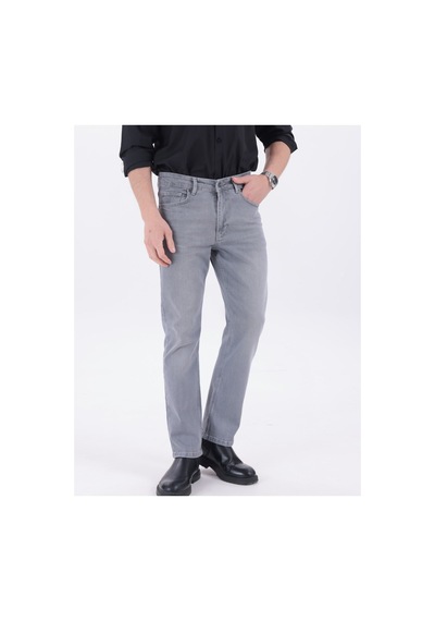Blayn Jeans Erkek Regular Kalıp Likralı Esnek Kot Pantolon Açık Gri