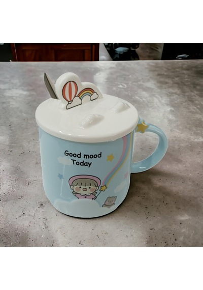 Gökkuşağı Modelli Kupa Bardak Mavi Kupa Bardak Diğer