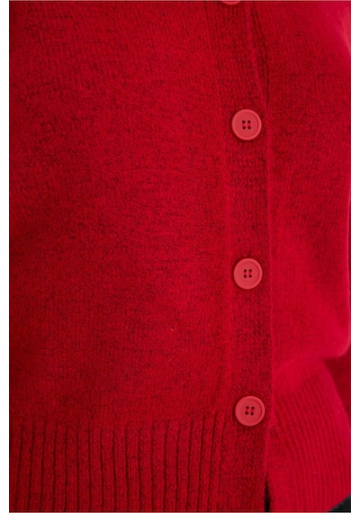 Defacto Regular Fit Bisiklet Yaka Keçe Hırka G8056ax26sprd51 Kırmızı-rd51