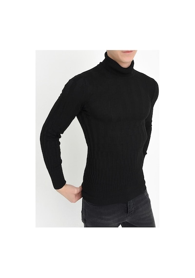 Efor Tr 819 Slim Fit Siyah O Yaka Triko Siyah