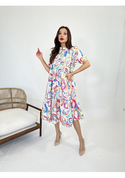Dogutrend 5522 Elbise-latina Altın