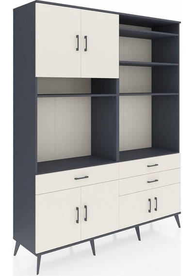 Hyperion Gardrop 10 Raflı 3 Çekmeceli 8 Kapaklı 176x44x221 Antrasit-aytaşı Aytaşı Hyperion Gardrop 10 Raflı 3 Çekmeceli 8 Kapaklı 176x44x221 Antrasit-aytaşı Aytaşı