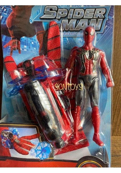 Örümcek Adam Ok Atan Ağ Fırlatan Eldiven Ve Spiderman Figür Oyuncak Set