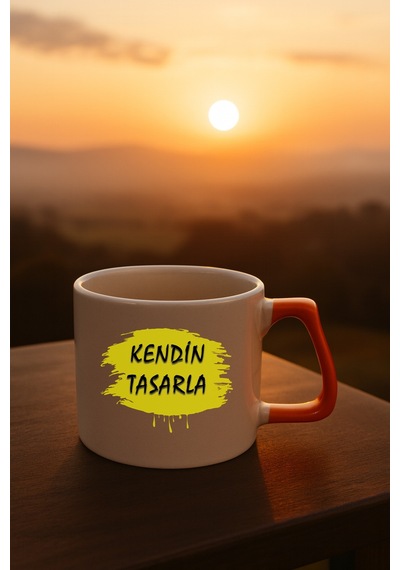 Kendin Tasarla Bardak - Kişiye Özel Bardak Satıya Sor Turuncu2