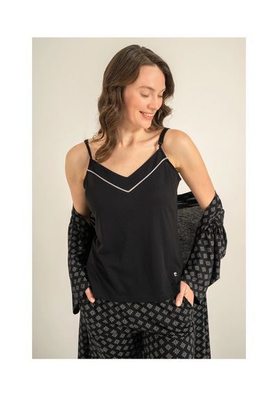 Angbutik Pierre Cardin 9291-s Kadın 3'lü Pijama Takımı Siyah