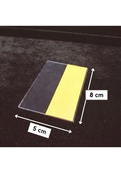 Cep Tipi Yapışkanlı Şeffaf Etiketlik 8x5cm U Tipi 100lü Paket 100 Adet