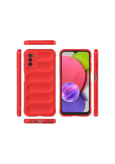 Newface Samsung Galaxy A03s Kılıf Optimum Silikon - Kırmızı