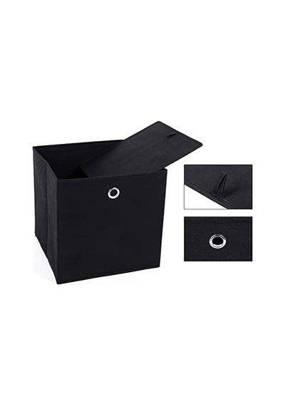 Kutusu 6 Adet Katlanır Kutu Parmak Delikli 30 X 30 X 30 Cm Siyah Çok Renkli